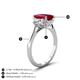 4 - Triada 1.84 ctw Emerald Shape Ruby (8X6 mm) accented Trapezoid Shape Lab Grown Diamonds Engagement Ring 