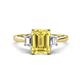 1 - Triada 1.84 ctw Emerald Shape Yellow Sapphire (8X6 mm) accented Trapezoid Shape Lab Grown Diamonds Engagement Ring 