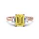 1 - Triada 1.84 ctw Emerald Shape Yellow Sapphire (8X6 mm) accented Trapezoid Shape Lab Grown Diamonds Engagement Ring 