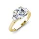 3 - Triada 1.83 ctw Cushion Shape Moissanite (7 mm) accented Trapezoid Shape Lab Grown Diamonds Engagement Ring 