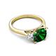 5 - Triada 1.84 ctw Cushion Shape Created Emerald (7 mm) accented Trapezoid Shape Lab Grown Diamonds Engagement Ring 