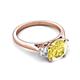 5 - Triada 2.34 ctw Cushion Shape Created Yellow Sapphire (7 mm) accented Trapezoid Shape Lab Grown Diamonds Engagement Ring 