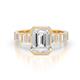 1 - Dionne Semi Mount Solitaire Plus with accented Baguette Shape Lab Grown Diamonds Engagement Ring 