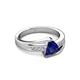 4 - Medora 1.44 ctw Trillion shape Created Blue Sapphire (7.00 mm) accented Natural Diamonds Engagement Ring 