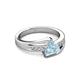 4 - Medora 1.04 ctw Trillion shape Aquamarine (7.00 mm) accented Natural Diamonds Engagement Ring 