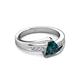 4 - Medora 1.59 ctw Trillion shape London Blue Topaz (7.00 mm) accented Natural Diamonds Engagement Ring 