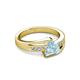 4 - Medora 1.04 ctw Trillion shape Aquamarine (7.00 mm) accented Natural Diamonds Engagement Ring 