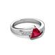 4 - Medora 1.34 ctw Trillion shape Created Ruby (7.00 mm) accented Natural Diamonds Engagement Ring 