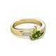 4 - Medora 1.39 ctw Trillion shape Peridot (7.00 mm) accented Natural Diamonds Engagement Ring 