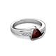 4 - Medora 1.54 ctw Trillion shape Red Garnet (7.00 mm) accented Natural Diamonds Engagement Ring 