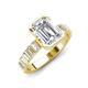 3 - Dionne Semi Mount Solitaire Plus with accented Baguette Shape Lab Grown Diamonds Engagement Ring 