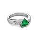 4 - Medora 1.04 ctw Trillion shape Created Emerald (7.00 mm) accented Natural Diamonds Engagement Ring 