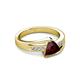 4 - Medora 1.54 ctw Trillion shape Red Garnet (7.00 mm) accented Natural Diamonds Engagement Ring 