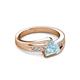 4 - Medora 1.04 ctw Trillion shape Aquamarine (7.00 mm) accented Natural Diamonds Engagement Ring 