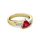 4 - Medora 1.34 ctw Trillion shape Created Ruby (7.00 mm) accented Natural Diamonds Engagement Ring 