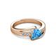 4 - Medora 1.59 ctw Trillion shape Blue Topaz (7.00 mm) accented Natural Diamonds Engagement Ring 