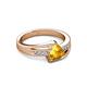 4 - Medora 0.99 ctw Trillion shape Citrine (7.00 mm) accented Natural Diamonds Engagement Ring 
