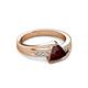 4 - Medora 1.54 ctw Trillion shape Red Garnet (7.00 mm) accented Natural Diamonds Engagement Ring 