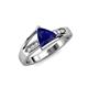 5 - Medora 1.44 ctw Trillion shape Created Blue Sapphire (7.00 mm) accented Natural Diamonds Engagement Ring 
