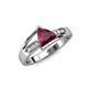 5 - Medora 1.54 ctw Trillion shape Rhodolite Garnet (7.00 mm) accented Natural Diamonds Engagement Ring 