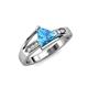 5 - Medora 1.59 ctw Trillion shape Blue Topaz (7.00 mm) accented Natural Diamonds Engagement Ring 