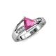 5 - Medora 1.54 ctw Trillion shape Created Pink Sapphire (7.00 mm) accented Natural Diamonds Engagement Ring 