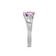 7 - Medora 1.54 ctw Trillion shape Created Pink Sapphire (7.00 mm) accented Natural Diamonds Engagement Ring 
