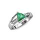 5 - Medora 1.50 ctw Trillion shape Created Alexandrite (7.00 mm) accented Natural Diamonds Engagement Ring 