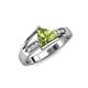 5 - Medora 1.39 ctw Trillion shape Peridot (7.00 mm) accented Natural Diamonds Engagement Ring 