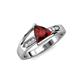 5 - Medora 1.54 ctw Trillion shape Red Garnet (7.00 mm) accented Natural Diamonds Engagement Ring 