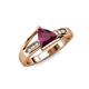 5 - Medora 1.54 ctw Trillion shape Rhodolite Garnet (7.00 mm) accented Natural Diamonds Engagement Ring 