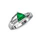5 - Medora 1.04 ctw Trillion shape Created Emerald (7.00 mm) accented Natural Diamonds Engagement Ring 