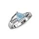 5 - Medora 1.04 ctw Trillion shape Aquamarine (7.00 mm) accented Natural Diamonds Engagement Ring 