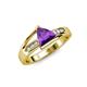 5 - Medora 1.09 ctw Trillion shape Amethyst (7.00 mm) accented Natural Diamonds Engagement Ring 