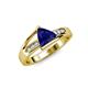 5 - Medora 1.44 ctw Trillion shape Created Blue Sapphire (7.00 mm) accented Natural Diamonds Engagement Ring 