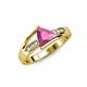 5 - Medora 1.54 ctw Trillion shape Created Pink Sapphire (7.00 mm) accented Natural Diamonds Engagement Ring 