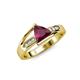 5 - Medora 1.54 ctw Trillion shape Rhodolite Garnet (7.00 mm) accented Natural Diamonds Engagement Ring 