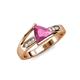 5 - Medora 1.54 ctw Trillion shape Created Pink Sapphire (7.00 mm) accented Natural Diamonds Engagement Ring 