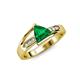 5 - Medora 1.04 ctw Trillion shape Created Emerald (7.00 mm) accented Natural Diamonds Engagement Ring 