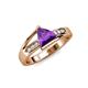 5 - Medora 1.09 ctw Trillion shape Amethyst (7.00 mm) accented Natural Diamonds Engagement Ring 