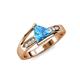 5 - Medora 1.59 ctw Trillion shape Blue Topaz (7.00 mm) accented Natural Diamonds Engagement Ring 