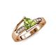 5 - Medora 1.39 ctw Trillion shape Peridot (7.00 mm) accented Natural Diamonds Engagement Ring 