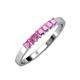 3 - Evia 0.63 ctw Pink Sapphire (2.50 mm) Seven Stone Wedding Band 