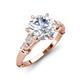 3 - Iyana Semi Mount Solitaire Plus with accented Natural Diamonds Engagement Ring 