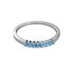 2 - Evia 0.39 ctw Blue Topaz (2.00 mm) Seven Stone Wedding Band 