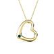 1 - Valentina Blue Diamond Open Floating Heart Women Pendant Necklace 