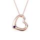 1 - Valentina Blue Sapphire Open Floating Heart Women Pendant Necklace 