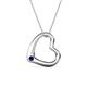 1 - Valentina Blue Sapphire Open Floating Heart Women Pendant Necklace 