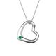 1 - Valentina Emerald Open Floating Heart Women Pendant Necklace 