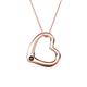 1 - Valentina Black Diamond Open Floating Heart Women Pendant Necklace 